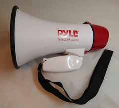 Pyle Compact Megaphone Speaker, Battery Operated, Siren Alarm Mode, Volume,PMP20