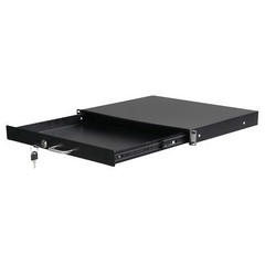 19″ 1U Steel Plate DJ Drawer Rack Case Equipment Cabinet with Keys Black