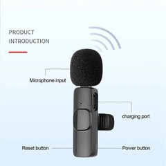 2.4G Dual Wireless Microphone Lapel Lavalier Mic For iPhone Android Phone Video
