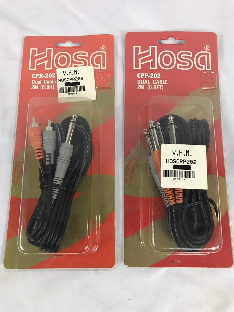 2 Hosa 6.6ft Dual Cable CPP-202 and CPR 202.