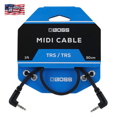 BOSS BCC-1-3535 – 1Ft / 30Cm – Space-Saving 3.5Mm TRS MIDI Cable – Provides Prem