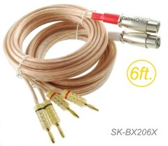 6ft CablesOnline 12AWG Speaker Wire 4-Banana Plug to 2- XLR Jacks Audio Cable
