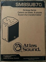 NEW – Atlas Sound SM8SUB70-B – Subwoofer – 70v or 8 Ohm – 150 Watts RMS – Black