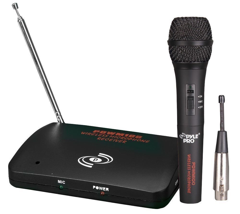 Pyle-PRO – Dual Function Wireless/Wired Microphone System Black PDWM100