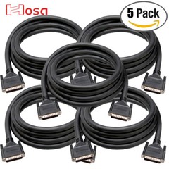 5-PACK Hosa DBD-301.5 DB25 Male to DB25 Male 1.5FT Balanced Snake Cable Black
