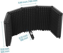 Microphone Isolation Shield – Foldable & Adjustable Sound Insulation