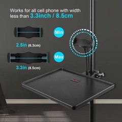 Microphone Stand Plastic Tray Phone Holder ClampOn Rack 10.6×8 Inch Large