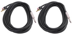 2) Rockville RCXBN20 20 Ft 1/4″ to Banana Speaker Cables, 16 Gauge, 100% Copper!