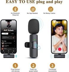 Microfono Mini Inalambrico De Para Celular iPhone O Android 2 Solapa Micrófonos