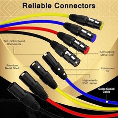 4-Channel XLR Snake Cables 4FT, 4 Colored XLR Male to Female Microphone Cable…