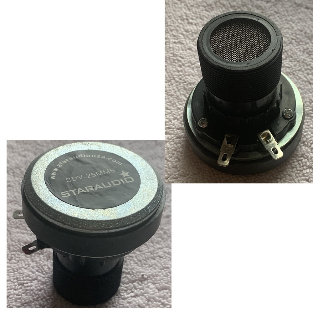 2Pcs 25mm Tweeter 8Ohm Titanium Driver Compression Screw-on Horn for PA Speaker
