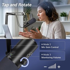 Cardioid USB/XLR Microphone for Podcasters – AI Noise Reduction & Volume Control