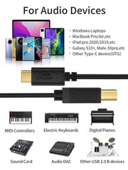 CableCreation USB B to USB C Printer Cable 6.6FT, Type B to Type C Printer