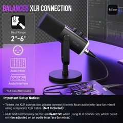 FIFINE AM8 Gaming Microphone Dynamic USB/XLR PC Mic For Video Games & Streaming
