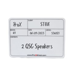 ProX X-CLABELLGX12, 12 Pack of Large Multipurpose Labels for Flight Cases NEW