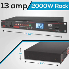 10 Outlet Power Sequencer Conditioner – 13 Amp 2000W Rack Mount Pro Audio Digita