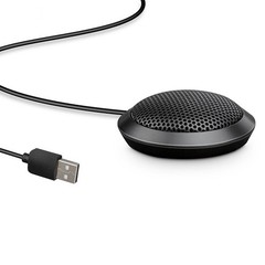 Noise Reduction USB Microphone Desktop Metal Plastic Small Space Saving Black