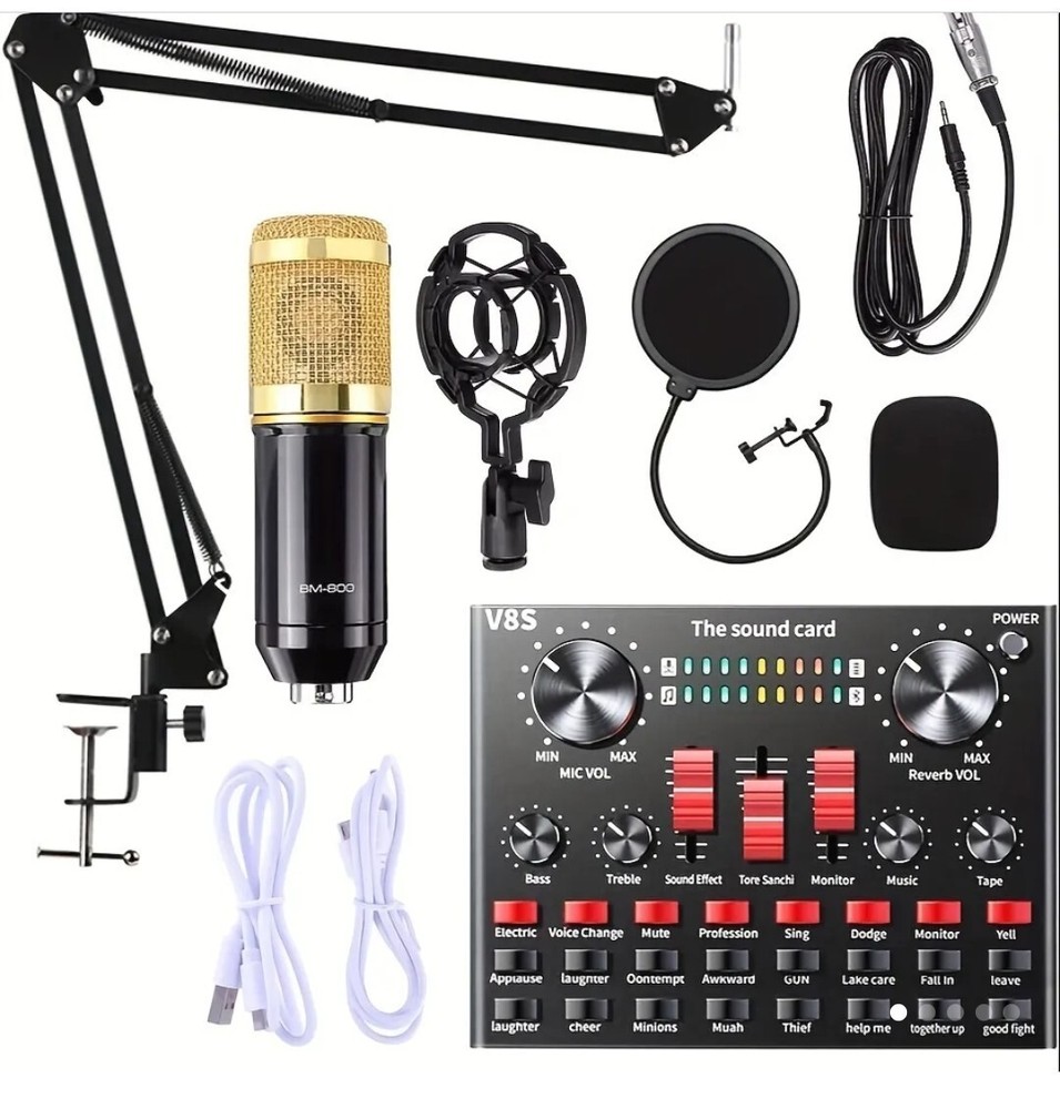 5 Core RM 8 BG Wired Professional Condenser Microphone Kit with Mixer