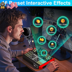 Podcast Microphone Bundle with Live Sound Board Audio Mixer Podcast Equipment B