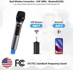 Bietrun Wireless Microphones with Echo,Treble,Bass&Bluetooth,160FT Range,Port…