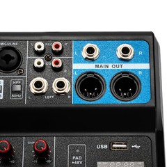 5-Channel Mixing Console Live Studio Audio Mixer Sound Board DJ USB Interface