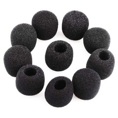 10 Pcs Black Lapel Headset Microphone Windscreen, Microphone Sponge Foam Cover