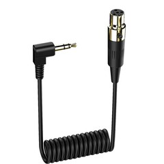 3.5mm to Mini XLR Audio Coiled Cable, 3.5mm TRS Male to 4 Pin Mini XLR Female…
