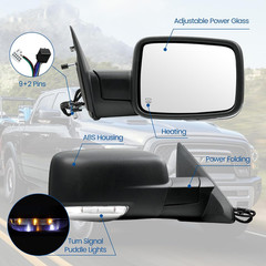 Passenger Right Side Door Mirror for 2010-2018 Ram 1500 2500 3500, with POWER FO