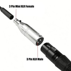 2X 3 Pin XLR Male to 3 Pin Mini XLR Female Mic Audio Adapter Connector Cable