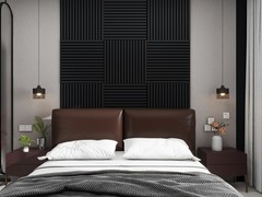 Matte Black Acoustic Panels 3D Groove Sound Absorbing Boards for Walls Ceilings