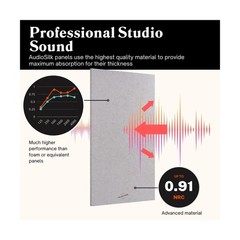 Acoustic Panels, 4 Pack ROOM KIT, Large, 46″ x 23″, Black 4 Panels – ROOM KIT
