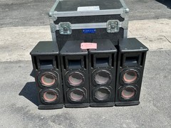 4) DYNACORD VL 262 2 -WAY PASSIVE FULL RANGE SPEAKER W/ CASE #6569R (THS)