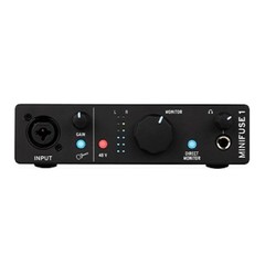 Arturia MiniFuse 1 Audio Interface Black with Studio Speakers and TRS Cables