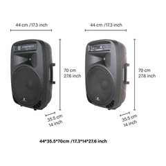 PRORECK 15″ Active Speaker 2000W Bluetooth Karaoke Home Party Sound System LED