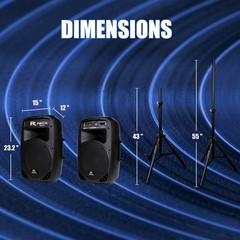 PRORECK Audio Dance 12 DJ Speaker System Portable 12“ 1000 Watts Peak Powered