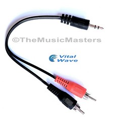 6 inch 3.5MM (1/8″) Stereo Male to Dual RCA Plugs Premium Audio Cable Wire VWLTW