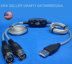 usa seller. NEW USB TO MIDI CABLE MUSIC SOUND KEYBOARD CONVERTER Y ADAPTER 5-PIN
