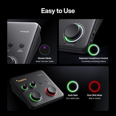 MAONO P1 Hybrid USB Audio Interface 70dB Gain for PC Phone iPad Guitar