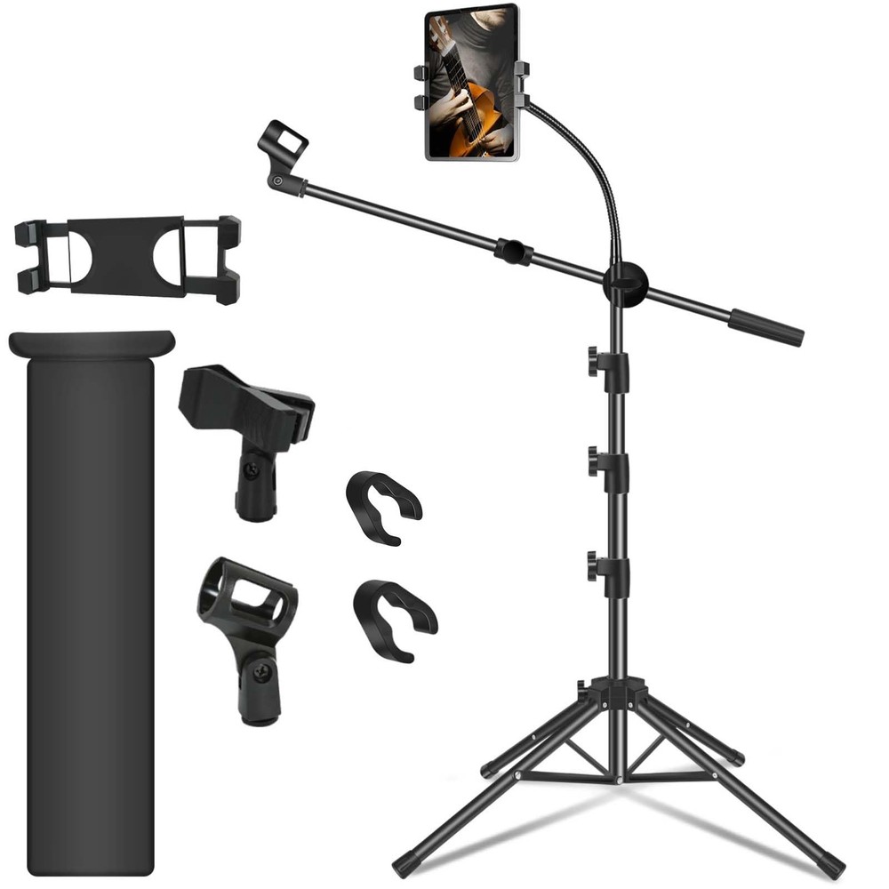 Microphone Floor Boom Mic Stand Height Adjustable Gooseneck Arm Holder Stage