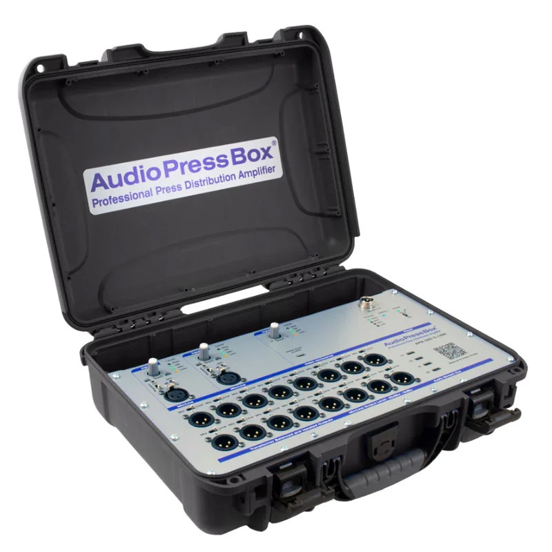 Audio Press Box APB-320-C-D-USB Active Portable Press Box USB-C and Dante BLK