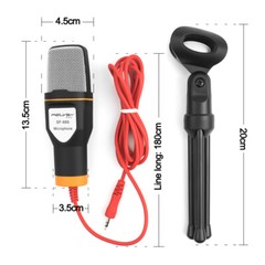 3.5mm Condenser Microphone Tripod Stand Mic for Studio Recording PC Laptop Game