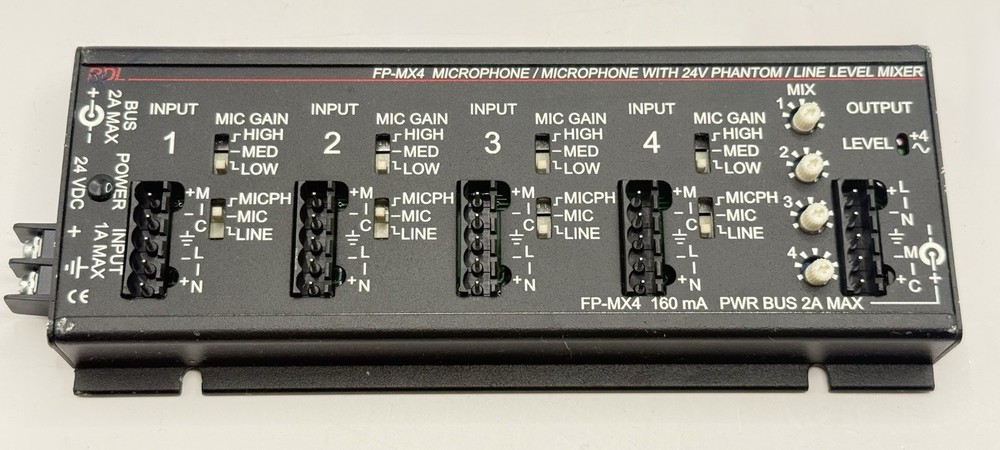 RDL Radio Design Labs FP-MX4 Microphone / Line Level Mixer