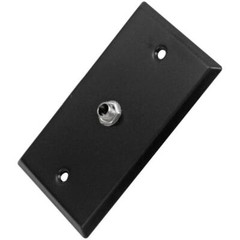Black Stainless Steel Wall Plate with One 1/4″ TS Mono Jack Audio Install