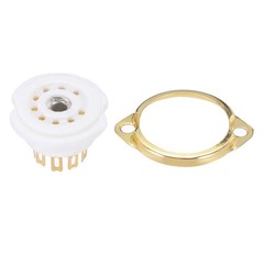4 Pcs 9pin Tube Socket Ceramic Vacuum Tube Protect Tube Pin Socket White