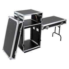 14U PA DJ Rack DJ Cabinet with 2 Table Tops Network Pro Stereo Rack with 4 Wheel