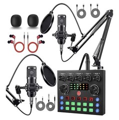Upgraded Podcast Equipment Bundle For 2 Podcasting Equipment With BM-800 Microph