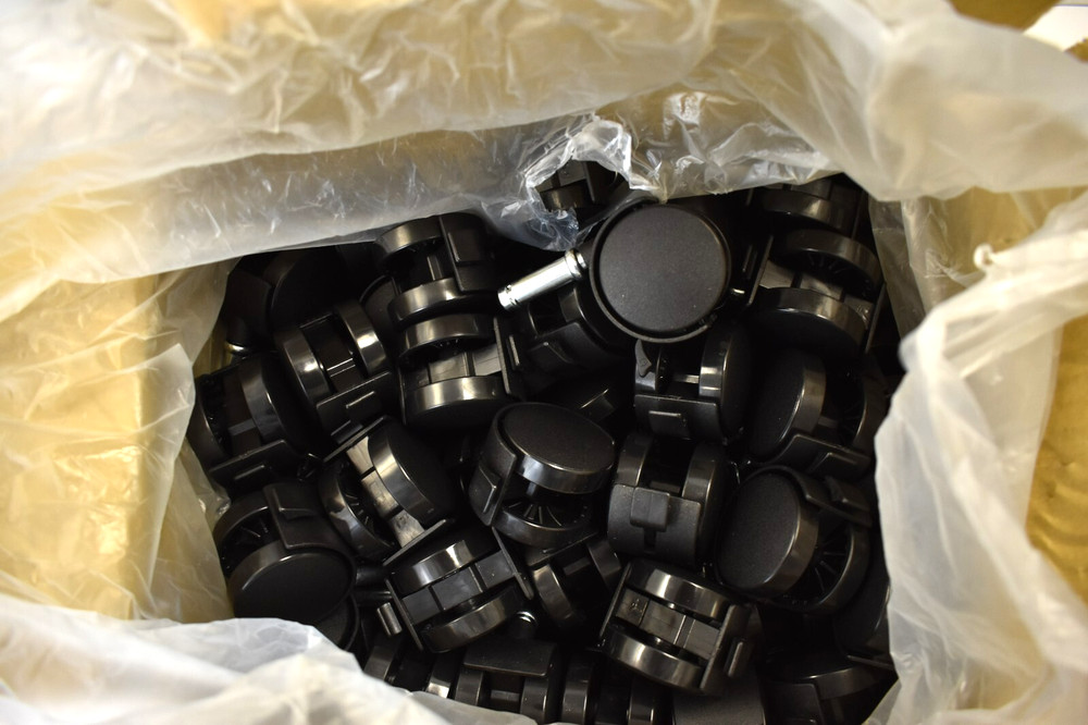 100 Pack Access Casters Black 2″ Replacement Wheels Swivel w Locking Plate