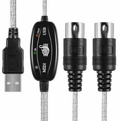 1PC USB IN-OUT MIDI Interface Cable Converter PC to Music Keyboard Adapter Cord