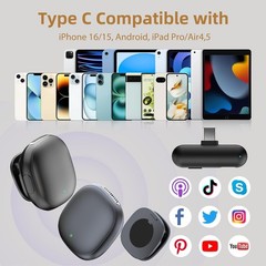 Notevox Wireless Lavalier Microphone AI Noise Canceling iPhone Android