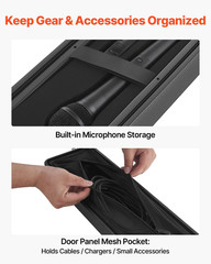 2U Rack Case 12in Depth Shallow Rackmount w/ Mic Compartment Flight Case